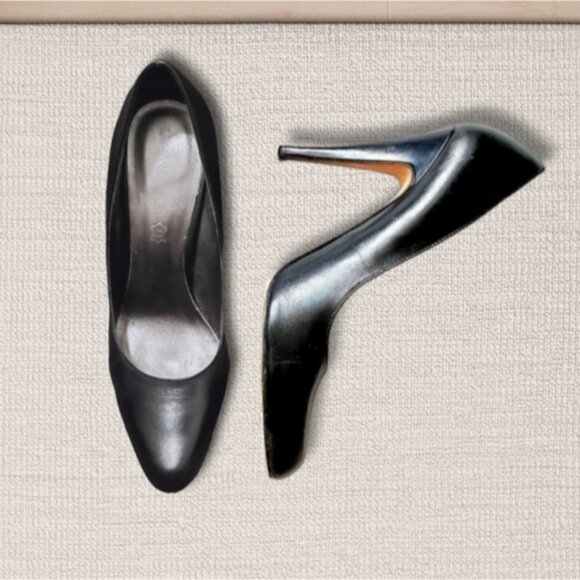 Aldo Genuine Leather Classic Black Stilettos- Euro38 = 7-7.5US​ fit - Picture 4 of 16